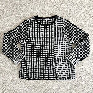 Habitat soft cotton sweater with asymmetrical patterned panels